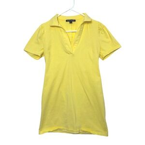 Boston Proper Casual Polo Dress Size S Yellow Cotton golf preppy Summer vacation